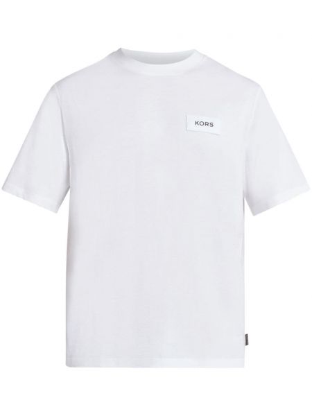 Raštuotas medvilninis marškinėliai Michael Kors balta