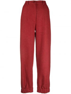 Pantalon droit taille haute Dependance rouge