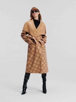Oboustranný kabát s potiskem Karl Lagerfeld hnědý