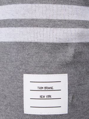 Pruhované bavlněné mini sukně Thom Browne šedé