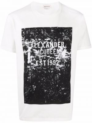 Trykt t-skjorte Alexander Mcqueen hvit