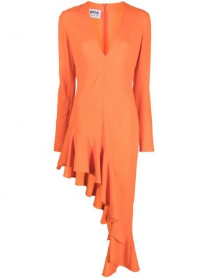 Sukienka długa Moschino Jeans pomarańczowa