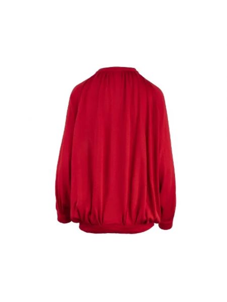 Jedwabna kurtka retro Yves Saint Laurent Vintage czerwona