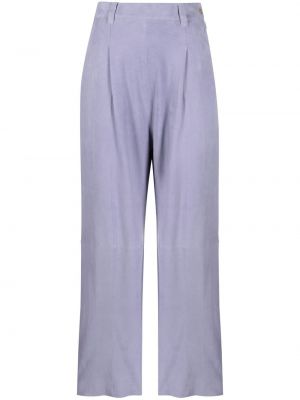 Pantaloni din piele de căprioară Forte_forte violet