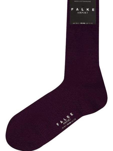 Хлопковые шерстяные носки Falke фиолетовые
