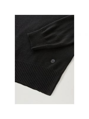 Jersey de tela jersey de cuello redondo clásico Woolrich negro