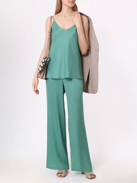 Однотонные прямые брюки Lorena Antoniazzi зеленые