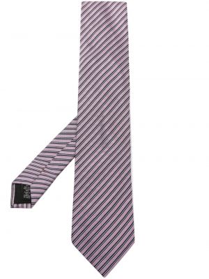 Копринена вратовръзка на райета Zegna розово