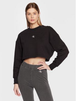 Mikina bez kapuce s otevřenými zády Calvin Klein Jeans černá