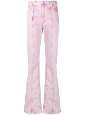 Hlače ravnih nogavica Isabel Marant ružičasta