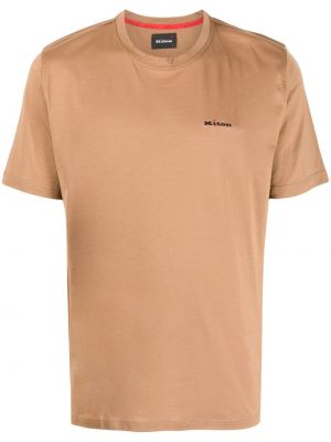 Βαμβακερή μπλούζα με σχέδιο Kiton καφέ