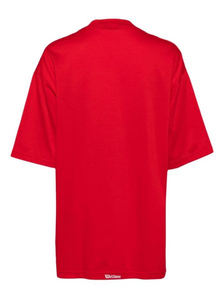 T-shirt en coton à imprimé We11done rouge