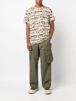 Koszulka bawełniana z nadrukiem w abstrakcyjne wzory Marant khaki