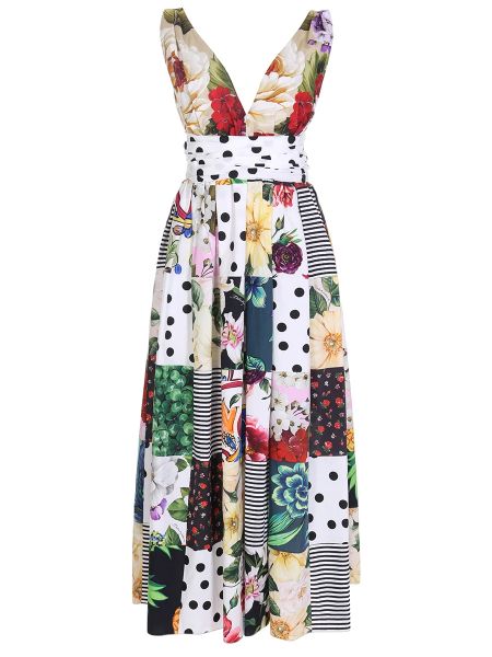 Хлопковое платье с принтом Dolce & Gabbana