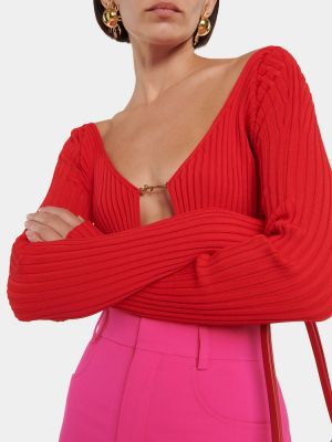 Cardigan en tricot Jacquemus rouge