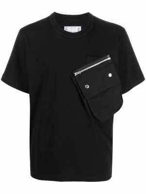 Camisa oversized con bolsillos Sacai negro