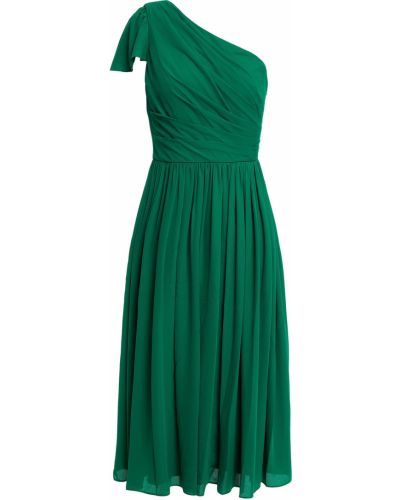 Платье из крепа плиссированное Mikael Aghal, зеленое