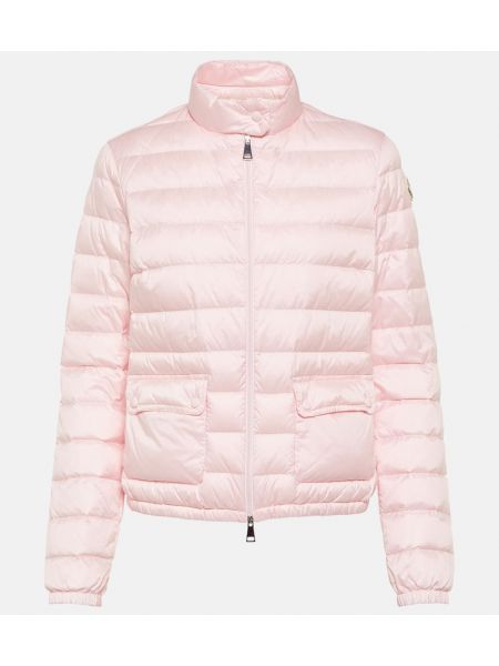 Pernata jakna Moncler ružičasta