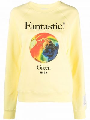 Sweatshirt mit rundhalsausschnitt mit print Msgm gelb