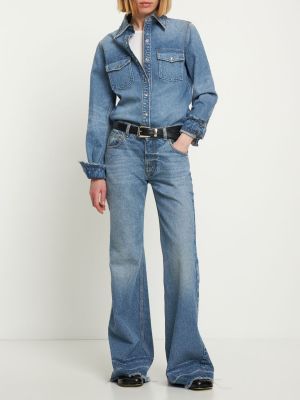 Zvonové džíny s nízkým pasem Chloé modré
