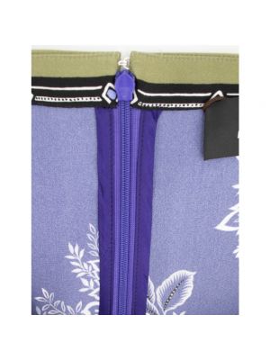 Falda larga de seda de crepé Etro azul
