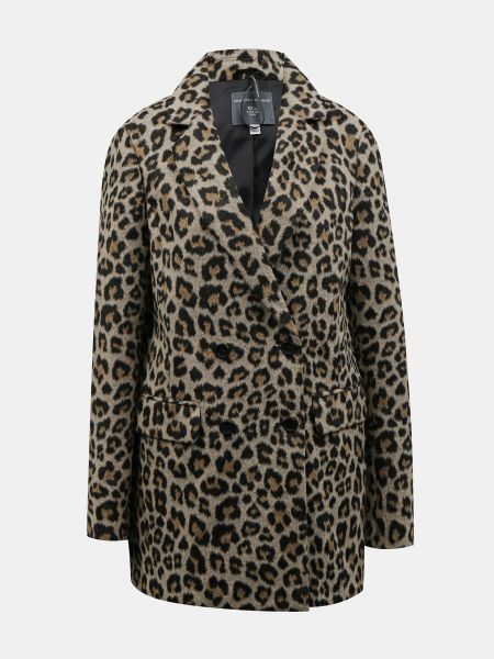 Zimski kaput s printom s leopard uzorkom Dorothy Perkins smeđa