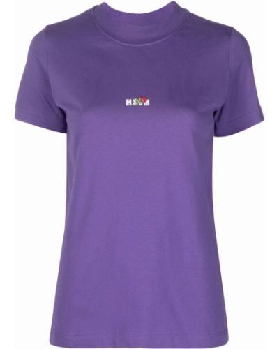 Camiseta con estampado Msgm violeta