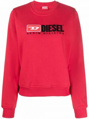Siuvinėtas džemperis be gobtuvo Diesel raudona