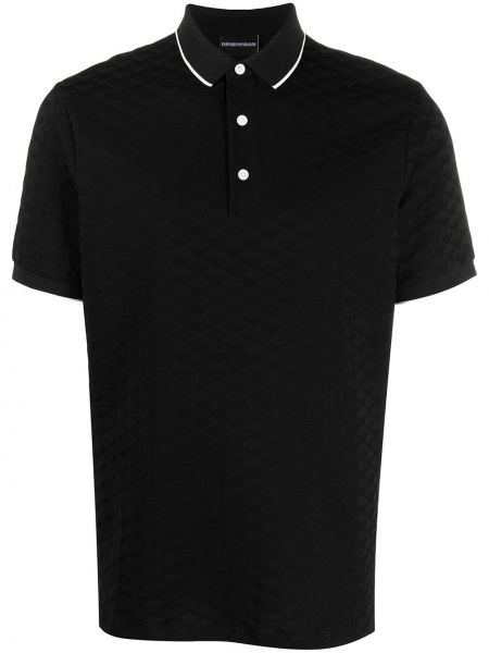 Siuvinėtas polo marškinėliai Emporio Armani juoda
