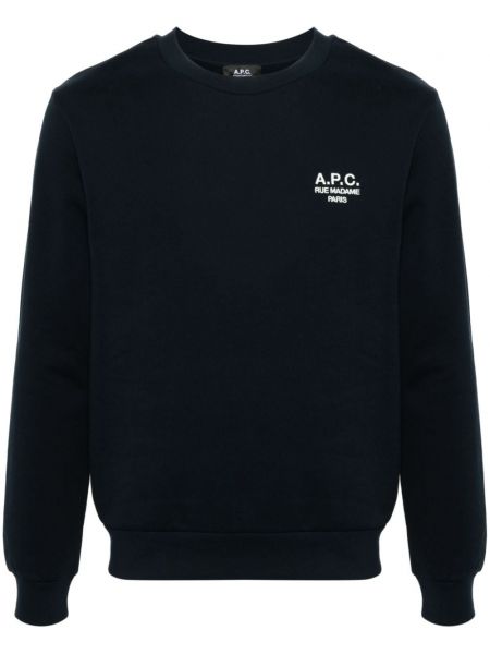 Broderet sweatshirt A.p.c. blå