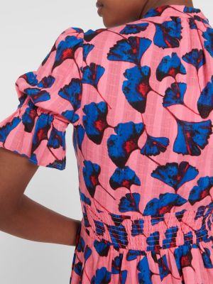 Pamučna midi haljina s printom Diane Von Furstenberg ružičasta