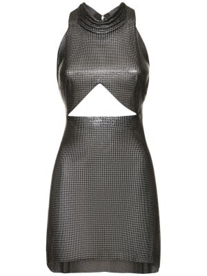 Mini obleka z mrežo Fannie Schiavoni črna