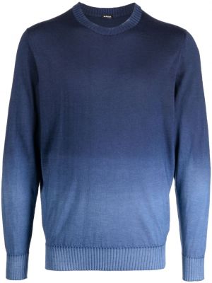 Пуловер с градиентным принтом Kiton синьо