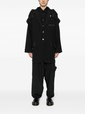 Lniane spodnie Yohji Yamamoto czarne