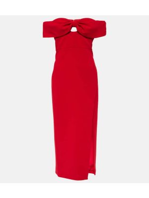 Midi šaty s mašľou Self-portrait červená
