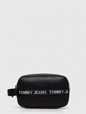 Kosmetyczka skórzana Tommy Jeans czarna