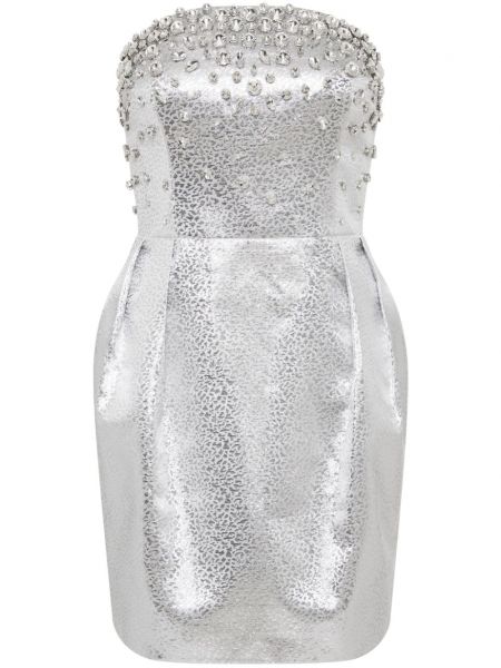 Κοκτέιλ φόρεμα με πετραδάκια Rebecca Vallance ασημί