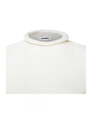Jersey cuello alto de tela jersey con estampado de cachemira Jil Sander blanco