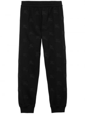 Pantalon de joggings brodé en coton Burberry noir