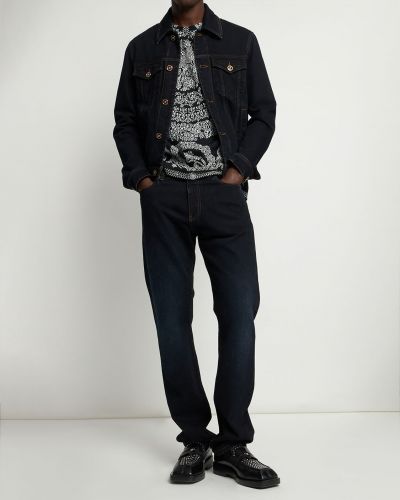 Bavlnená džínsová bunda Versace modrá