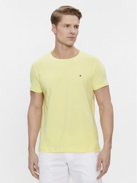 Тениска slim Tommy Hilfiger жълто