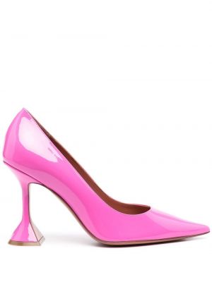 Pumps i läder Amina Muaddi rosa