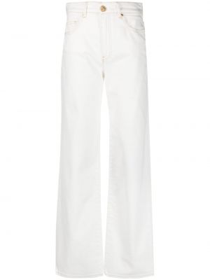 Памучни прав панталон Chiara Ferragni бяло