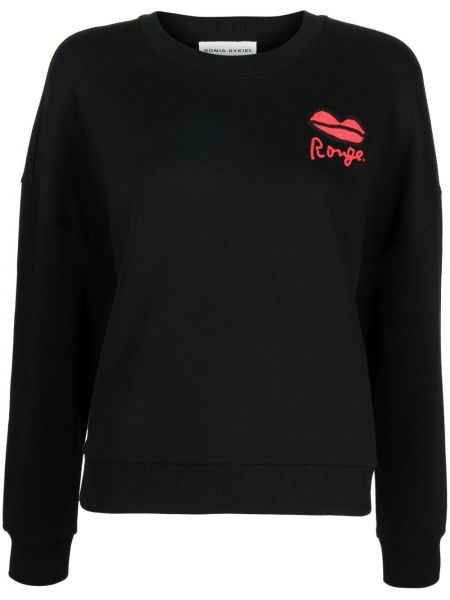 Trykt bomull sweatshirt Sonia Rykiel svart