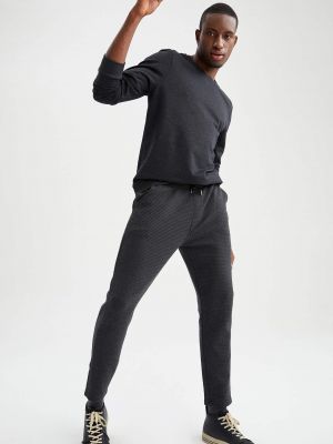 Pantaloni sport cu șireturi reversibile din dantelă Defacto negru