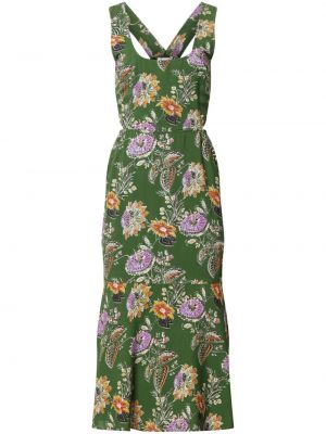 Sukienka w kwiatki z nadrukiem Equipment zielona