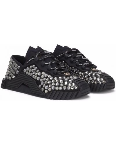 Spitzen schnür sneaker mit kristallen Dolce & Gabbana