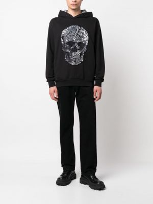 Bluza z kapturem z wzorem paisley Philipp Plein czarna