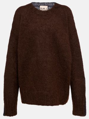 Sweter oversize Plan C brązowy