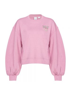 Haftowana bluza bawełniana Pinko różowa